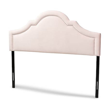 Baxton Studio Rita Light Pink Velvet Upholstered Full Size Headboard 155-9332